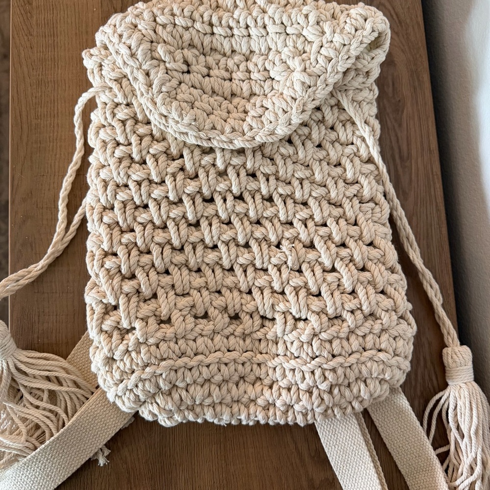 PacSun Woven Cream Backpack
